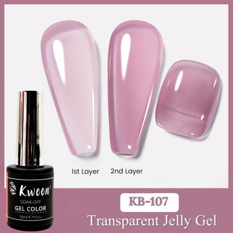 KWEEN Jelly Nude Gel Nail Polish 10ml Light Nude Translucent Color For Nail art