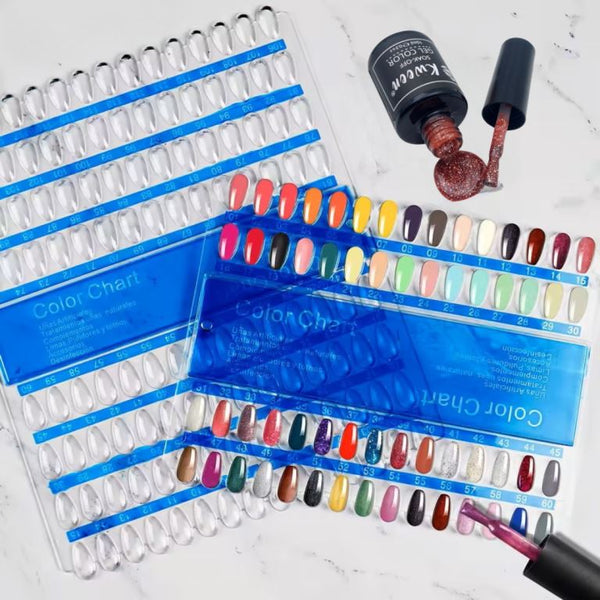 60 color nail polish display board practice nail color board Color swatch Card Chart For Gel Colors display in parlours