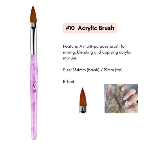 Crimped Acrylic Nail Art Brush Pink Handle Nail Art Tools Drawing Pen For Acrylic Nails