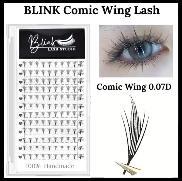 Blink Comic Wing Eyelashes Doll Eye Premade Fans False Lashes 0.07 D 8-15mm