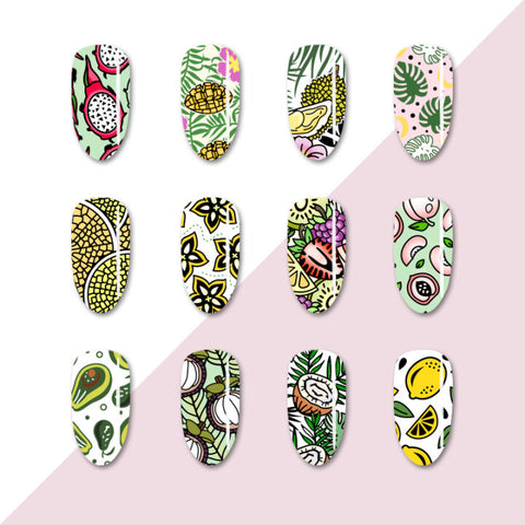 BORN PRETTY Stamping Plate Nail Art Template Tropical Punch-L001