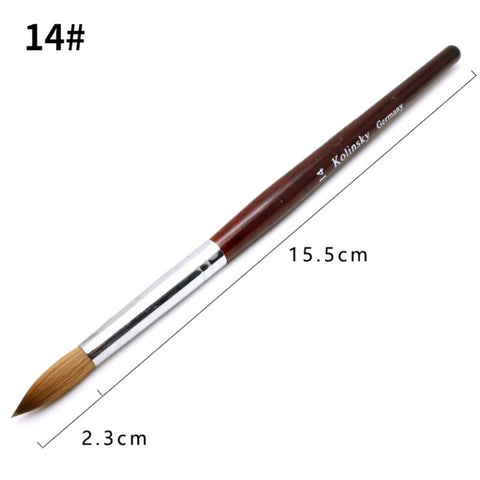 Acrylic 30% Kolinsky Nail Brush Good Quality Wood Handle Nail Art Brush Gel Builder Drawing & Painting Manicure Brush Tools