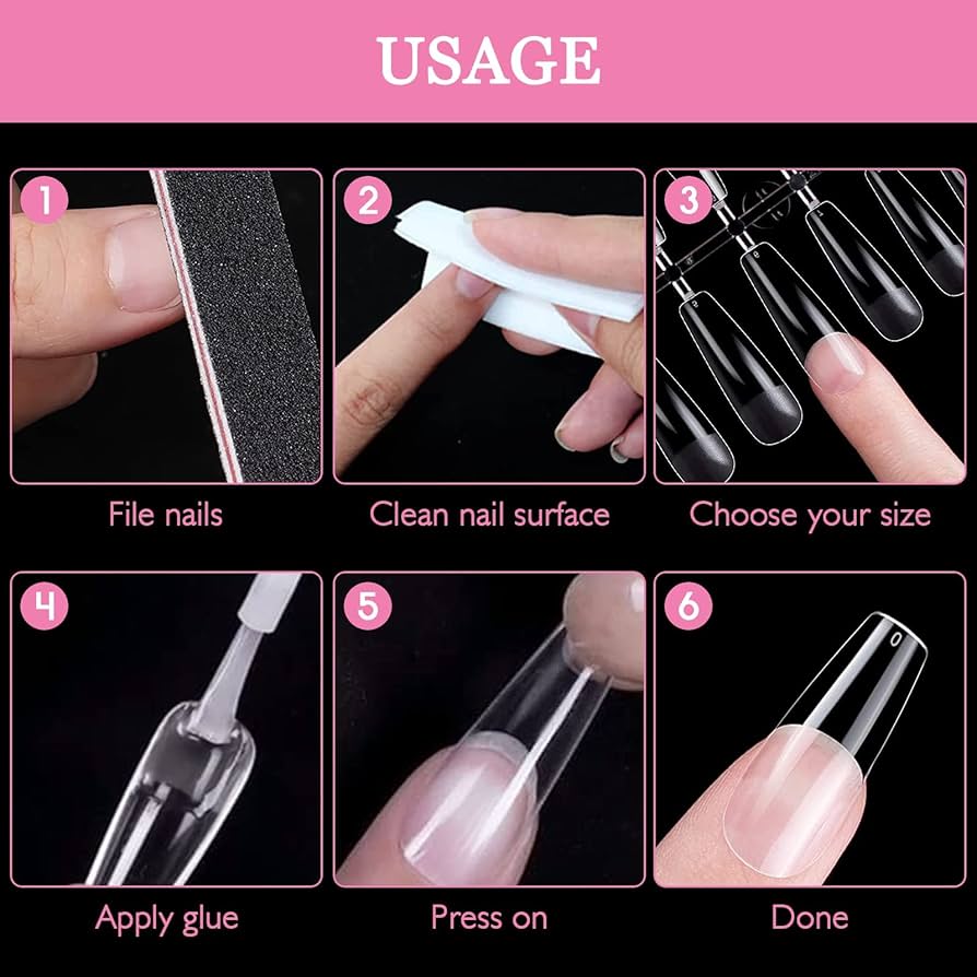 240pcs Square Nail Tips Medium Length Sqaure Gel x Nail Tips Full Cover Acrylic False Fake Nails for Nail Extension Home DIY Nail Salon 12 Sizes