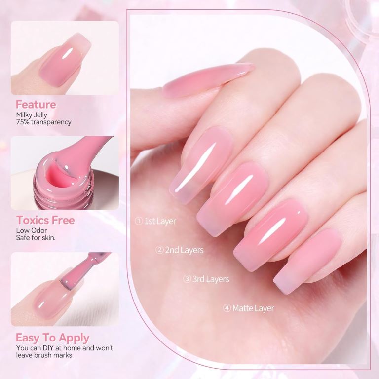 KWEEN Jelly Color 10ml Nail Polish 3 Toner Milky Jelly Gel Polish For Manicure