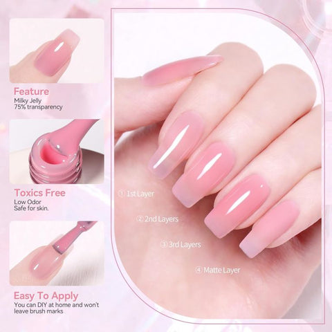 KWEEN Jelly Color 10ml Nail Polish 3 Toner Milky Jelly Gel Polish For Manicure