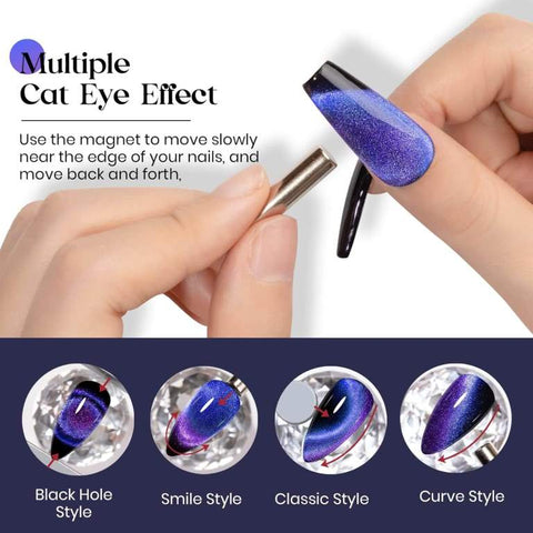 KWEEN 9D Cat Eye Gel Nail Polish Galaxy Cat Magnetic Nail Polish Soak Off UV LED Gel Polish Nail Art Manicure