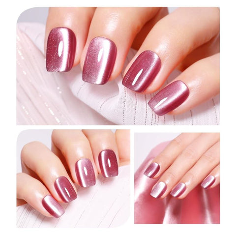 KWEEN Shineglow Cat Eye Gel Nail Polish Magnetic Uv Soak Off Gel Varnish Rosy Pink Clouds Light Nail Art Gel