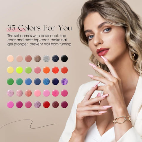 ROSALIND 38PCS Gel Nail Polish Set,  Soak Off UV Gel Polish For Manicure Gift Choice