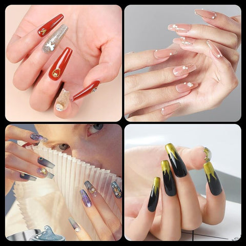 Coffin Shaped Nails Full Cover 504 Pcs False Nail Tips 12 sizes with Clear Plastic Box Nail Extensions (Clear)