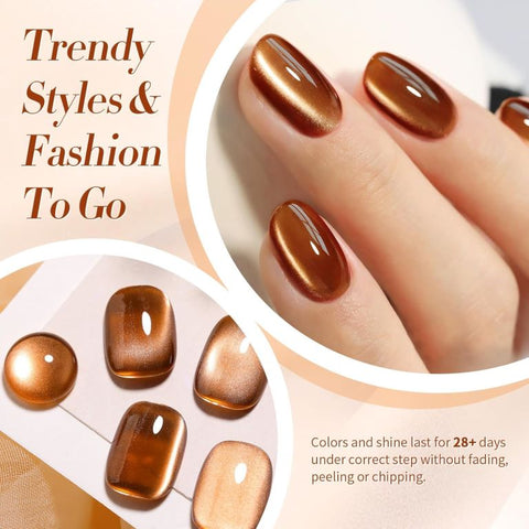 KWEEN Cat Magnetic Eye Gel Nail Polish, Brown Moonlight Cat Magnetic Gel