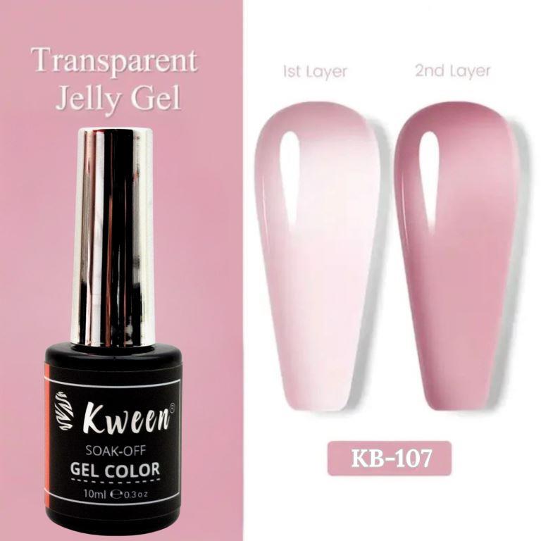 KWEEN Jelly Nude Gel Nail Polish 10ml Light Nude Translucent Color For Nail art