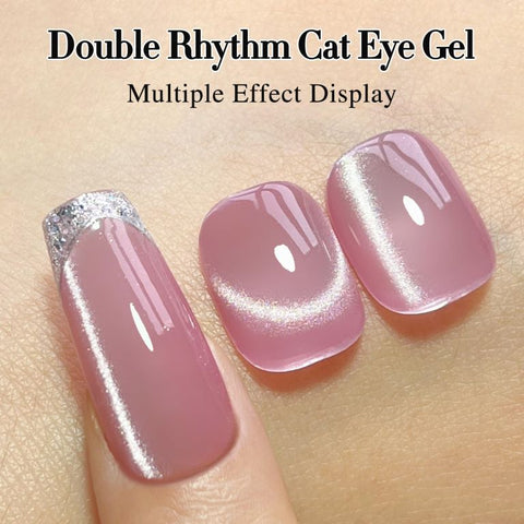 KWEEN Nude Pink Cat Eye Gel Nail Polish,15ml Cherry Blossom Nude Pink Gel Polish Holographic Shimmer UV/LED Gel Polish For Manicure