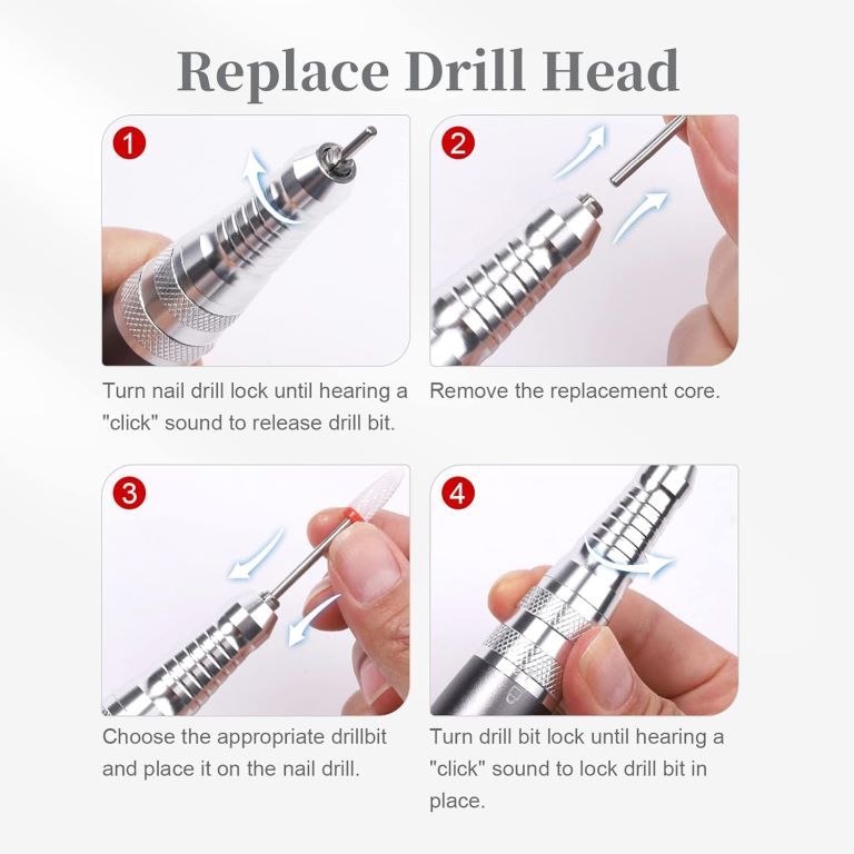 Electric Nail Drill, USB Manicure Pen Sander Polisher35000 RPM Electric Nail File for Acrylic Nails Professional Drill with Ceramic Corn Head Nail Drill Bits for Nails Manicure Tool