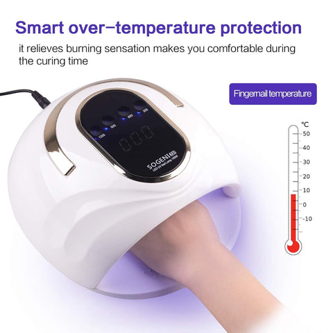 168W UV LED Nail Dryer Professional Nail Art Tools with Automatic Sensor with 4 Timer Settings 168W curing lamp 42 LED
