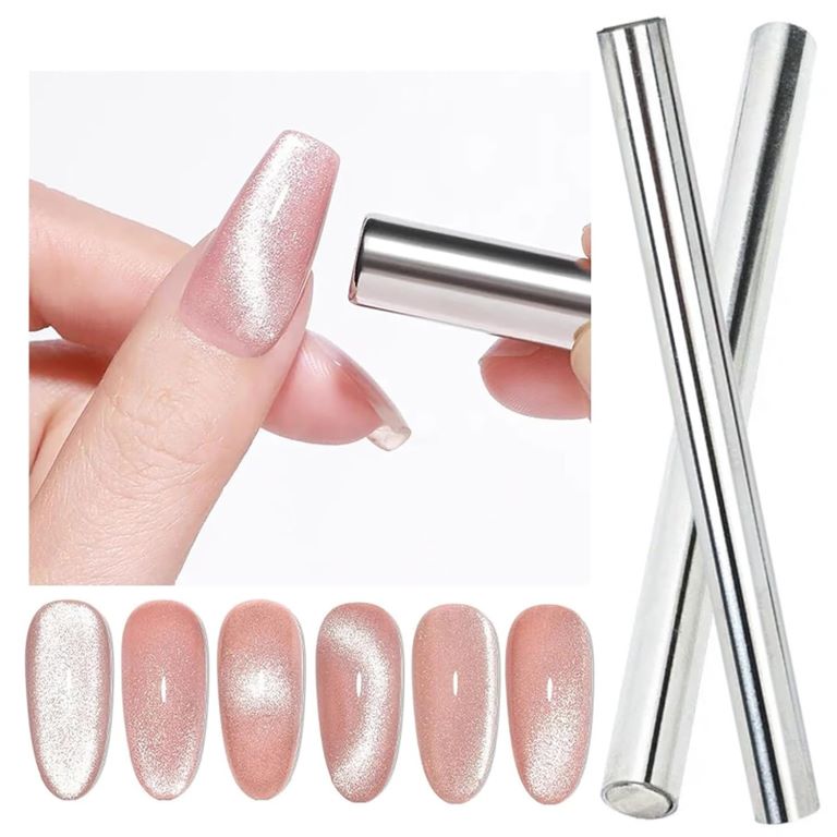 Steel Rod Cat Eye Magnet for Nails Design Cat Eye Magnetic Gel Nail Polish Magnet Wand Double-Head Nail Art Magnets Stick Nail Art Tools for DIY Home, Salon