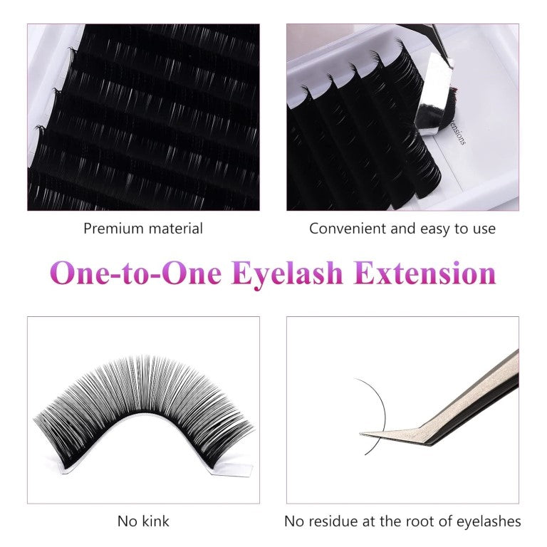 BLINK Lash Extension 0.07 Volume Eyelash Extensions D Curl Lash Extensions Individual Lash Extensions Mixed Length 8-15mm Professional Salon Use