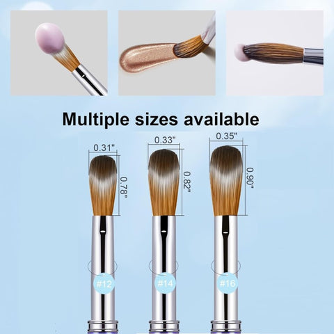 Acrylic Nail Brush Size 10, 100% Pure Kolinsky 3D Art Nail Brush with Gradient Blue Handle