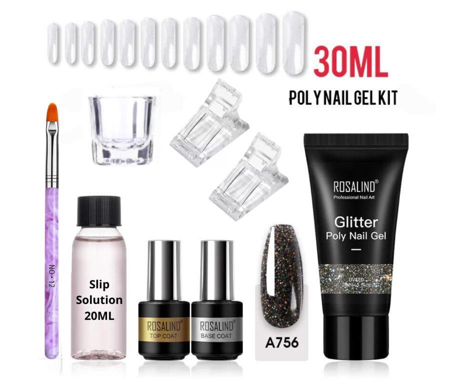 30ml Nail Polygel Extension Gel Kit Shinny Glitter Art Polymer Gel Polish Tools Finger Extension Solution Acrylic Gel Polish