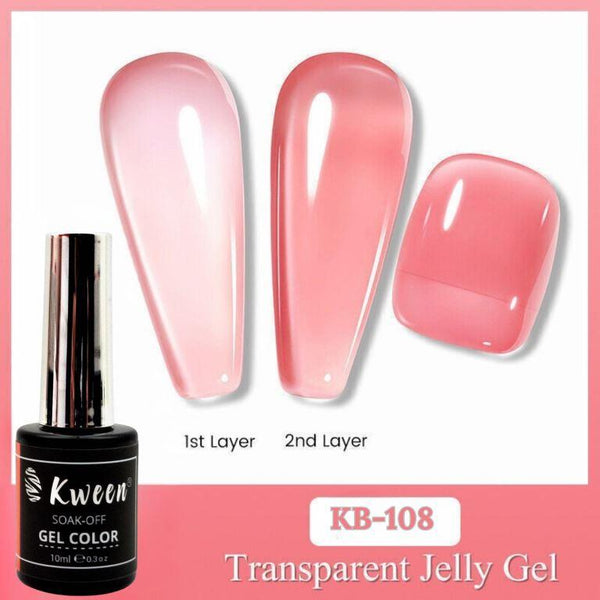KWEEN 10ml Gel Nail Polish Natural Pink Jelly Soak Off UV Gel Color for manicure
