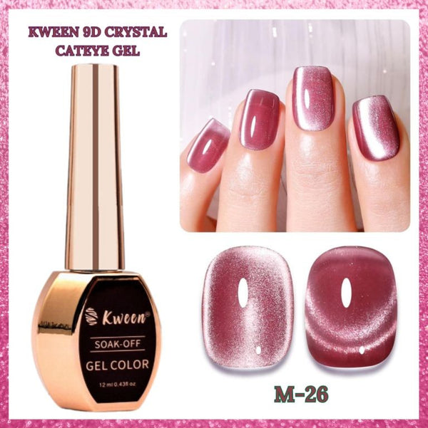 KWEEN Shine glow Cat Eye Magnetic UV Soak Off Gel Rosy Dark Pink Nail Art Gel