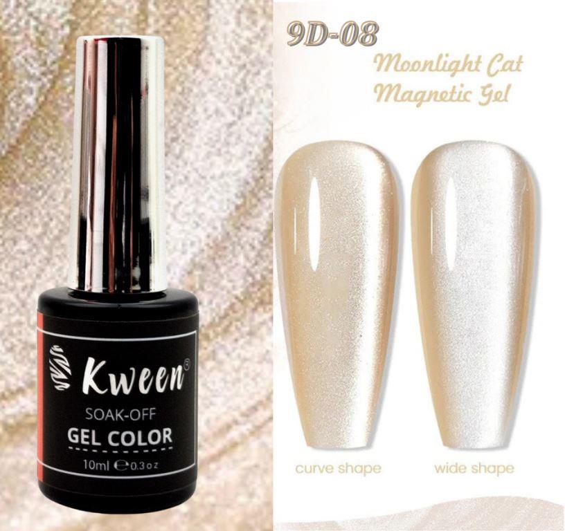 KWEEN Moonlight Cat Magnetic Gel Nail Nude Silver Snow light Glitter Effect Soak Off UV Nail Art Gel Polish