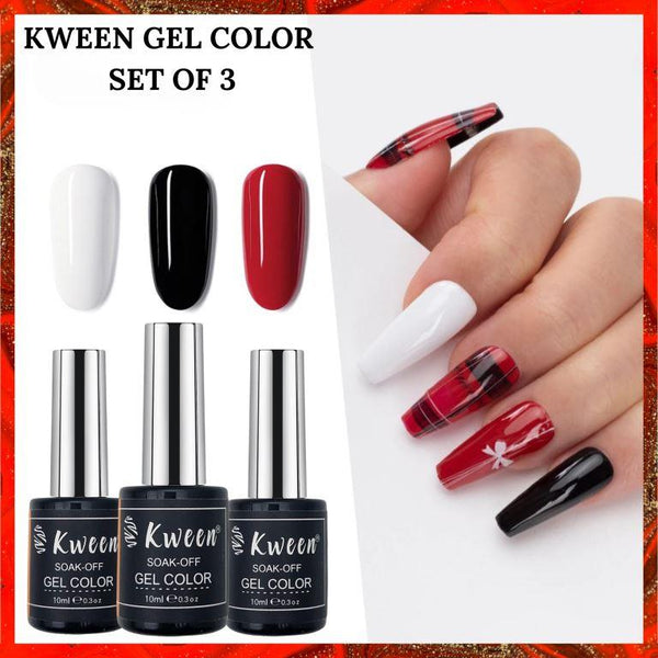 KWEEN Gel Color Set of 3 Basic Nail color set For Saloon