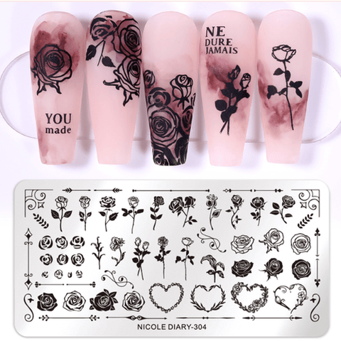 Nicoles Diary Trendy Floral Nail Art Stamping Plate Create Stunning Manicures Effortlessly In Your Home Comfort