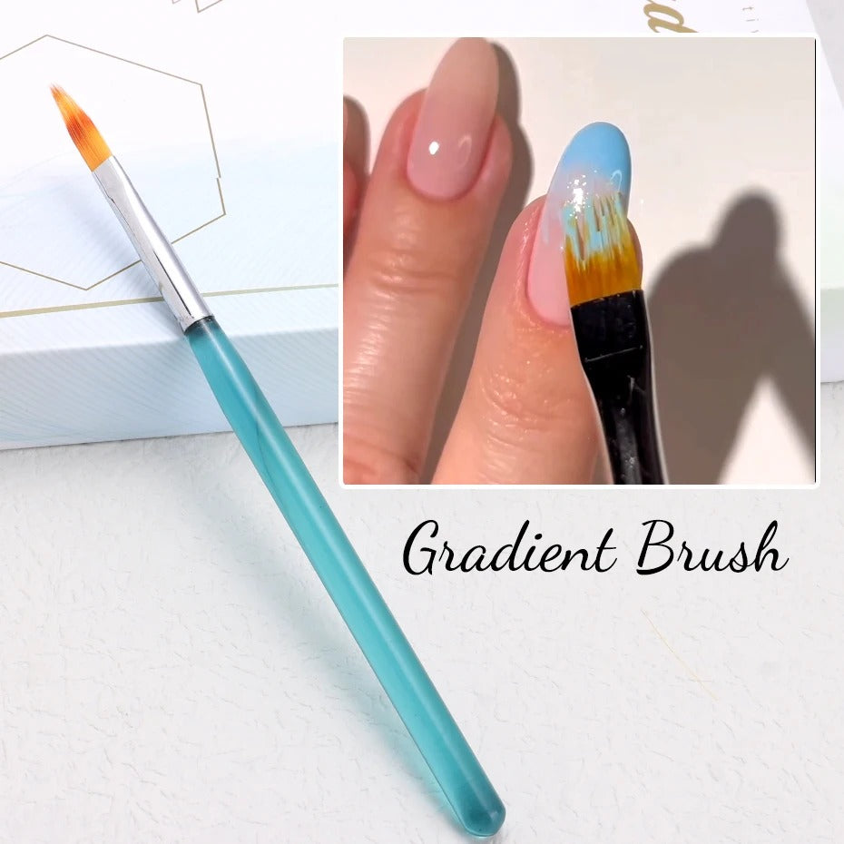 Professional Nail Art Ombre Brush Lightweight Pen Ocean Blue Nail Art Gradient Pen For Achieving The Fine Details and Thin Lines Needed For Nail Art Designs.