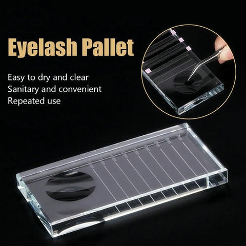 Professional Crystal Glass Eyelash Extension Tray Salon & Home Beauty Tool