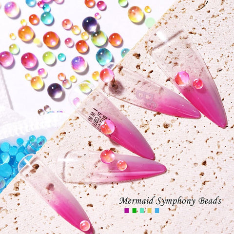 Mermaid Crystal Beads Nails Rhinestones Pearl Nail Art Decoration Symphony 3D Glitter Jewelry for Nail Art Decoration