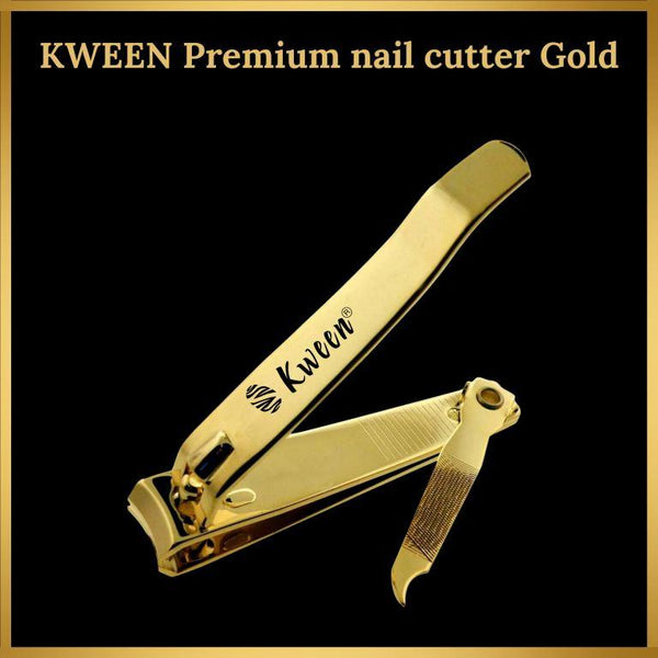 KWEEN Nail Clipper Stainless Steel GOLD Professional Nail Cutter Manicure Tool Large