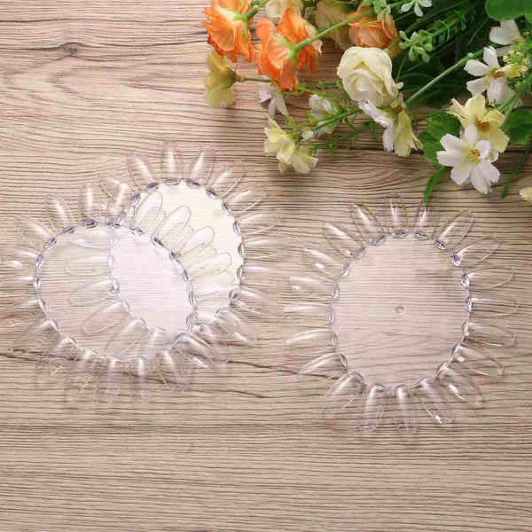 10pcs Practice Nails Round Nail Art Acrylic False Display Practice Swatch Wheel  Board Polish Tool Clear