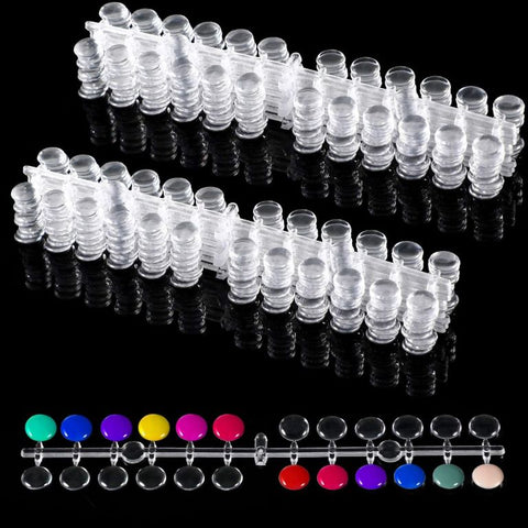 120pcs Color Display Tips for Nail, Clear Nail Art Display Chart Nail Polish Display Tips, Nail Swatches Training Practicing Sticks with Adhesive Sticker