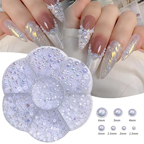 Nail Art Rhinestones DIY Pearls Nail Decoration Wheel For Manicure