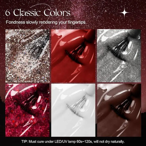 ROSALIND UV Nail Polish Set of 6, UV Soak Off Nail Polish For Manicure