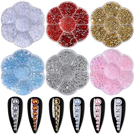 Nail Art Rhinestones DIY Pearls Nail Decoration Wheel For Manicure