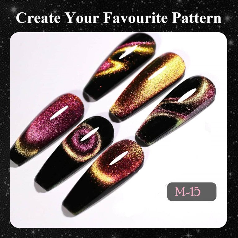 KWEEN 9D Double Tone Cat Eye UV LED Gel Nail Art Design Manicure Soak Off Cat Eyes Magnetic Gel Polish For Manicure and Nail art