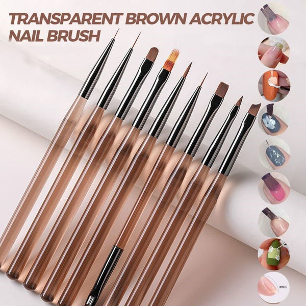 9pcs DIY Brush Nail Art Brush Set Acrylic Liner Ombre Multi Design Nail UV Gel Painting Drawing Flowers Pen Manicure Brush For Salon Tools