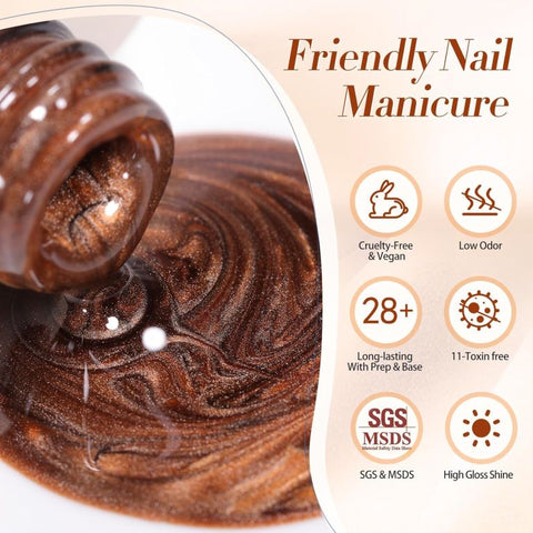 KWEEN Cat Magnetic Eye Gel Nail Polish, Brown Moonlight Cat Magnetic Gel
