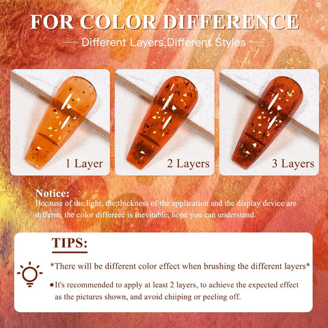 Kween Jelly Crystal Platinum Glitter Chunks Gel Nail Polish Translucent Coral Caramel Amber Brown Autum Color Soak Off UV LED Manicure Gel