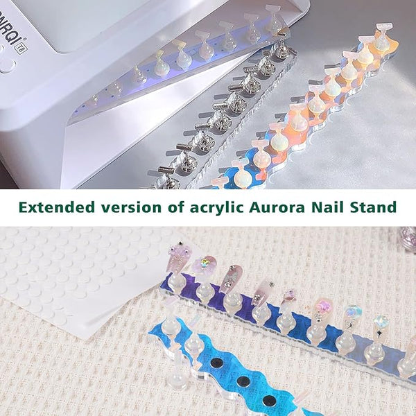 Aurora Magnetic Nail Holder for Painting Nails Lengthen Nail Display Practice Stand 10 Nails