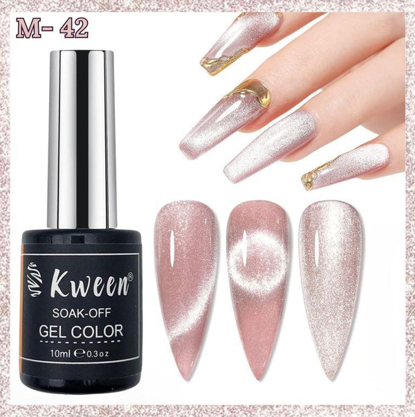 KWEEN 9D Cat Eye Gel Nail Polish UV Gel Cat Eye Glitter Magnetic Nail Polish For Manicure