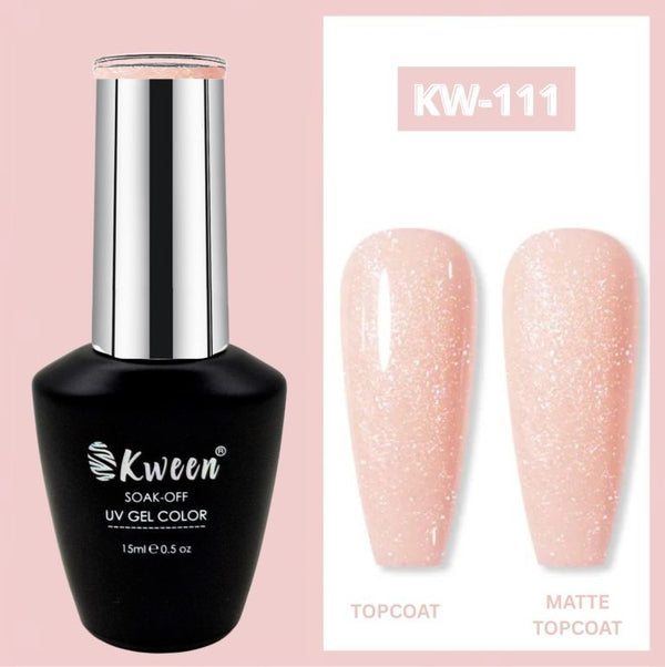 KWEEN Peachy Shimer Gel Polish Spark Shiny Soak Off UV LED Gel For Manicure