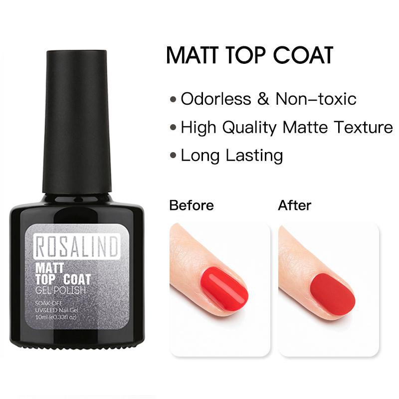 Rosalind Professional Matt Top Coat 10ml Nail Art Matte Top Coat Achieve a Smooth Matte Finish At Home.