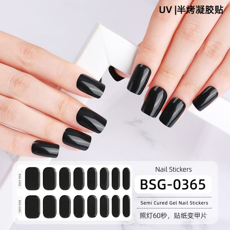 Sticker Semi Cured Gel Nail Polish Strips Gel Nail Full Wraps Strips Gel Nail Stickers UV/LED Lamp Required Nail Wrap semi cured gel nail strips