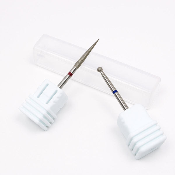Diamond Cuticle Nail Drill Bits | Professional Flame & Ball Head Bit for Manicure