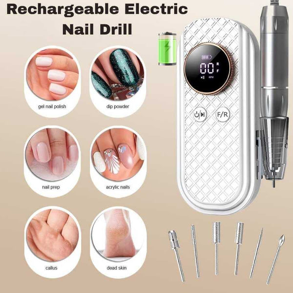 Blueque 35000RPM Rechargeable Electric Nail Drill for Acrylic & Gel Nails