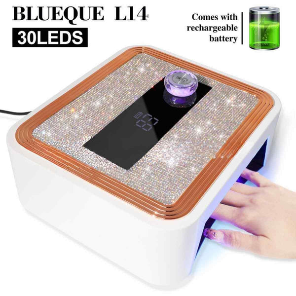 Blueque L14 30-LED Rechargeable UV/LED Nail Lamp – Fast Gel Nail Dryer