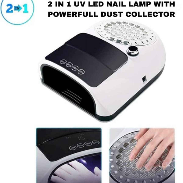 2-in-1 UV LED Nail Lamp with Powerful Nail Dust Collector
