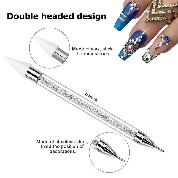 Professional Double Head Rhinestone Picker Wax Pen Nail Art Tool